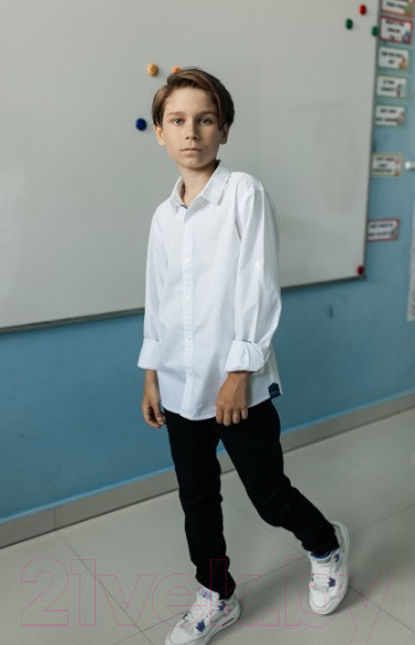 Изображение товара Рубашка детская Isee UN-71849B (р-р 32/122-128, белый)