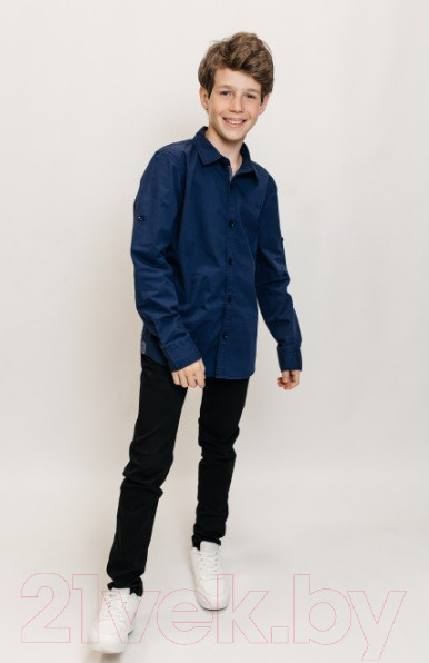 Изображение товара Рубашка детская Isee UN-71849B (р-р 34/134-140, темно-синий)