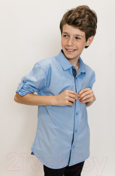 Изображение товара Рубашка детская Isee UN-71850B (р-р 34/134-140, голубой)