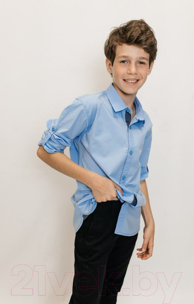 Изображение товара Рубашка детская Isee UN-71850B (р-р 34/134-140, голубой)