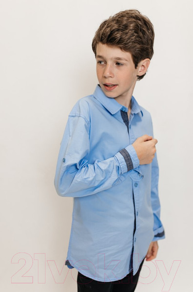 Изображение товара Рубашка детская Isee UN-71850B (р-р 34/134-140, голубой)