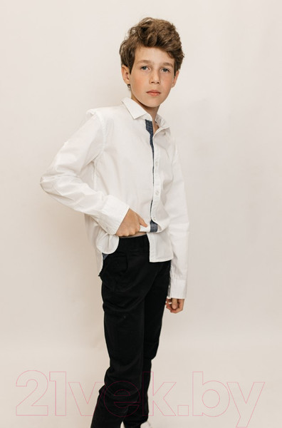 Изображение товара Рубашка детская Isee UN-71850B (р-р 32/122-128, белый)