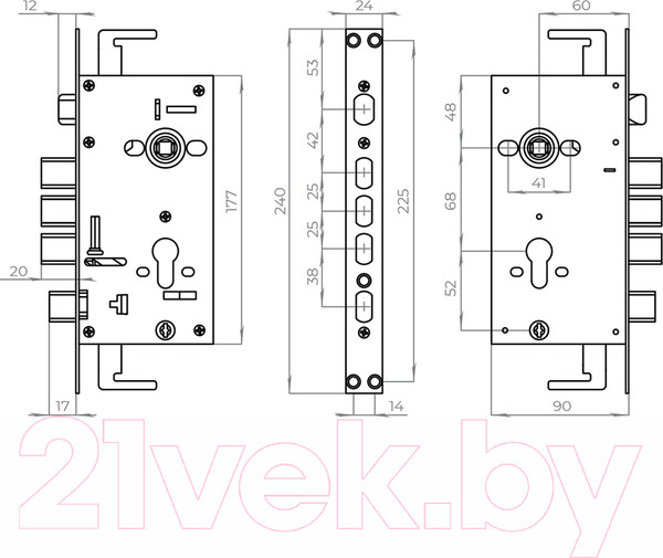 Изображение товара Замок врезной VELA ZV-09-CR (хром)