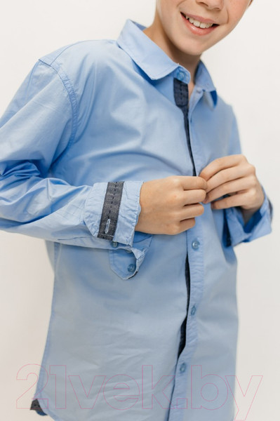 Изображение товара Рубашка детская Isee UN-71850B (р-р 30/110-116, голубой)