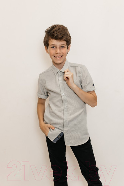 Изображение товара Рубашка детская Isee UN-72450B (р-р 36/146-152, серый)