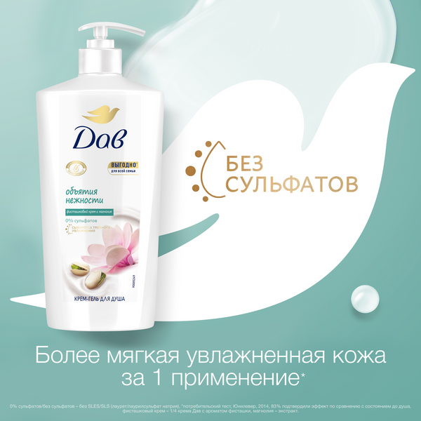 Изображение товара Гель для душа Dove Фисташковый крем и магнолия (610мл)
