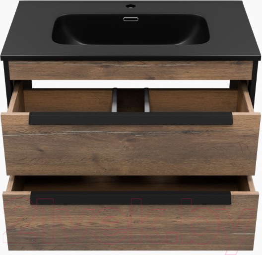 Изображение товара Тумба под умывальник Brevita Monsour 80 / MON-09080-0102Я (черный/темное дерево)