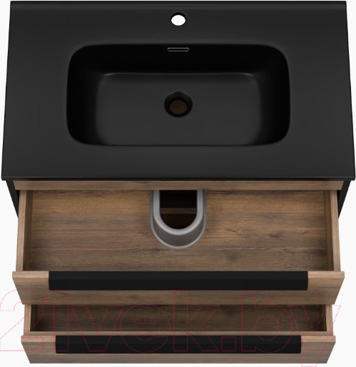 Изображение товара Тумба под умывальник Brevita Monsour 80 / MON-09080-0102Я (черный/темное дерево)