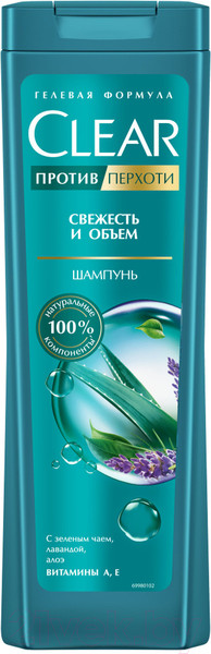 Изображение товара Шампунь для волос Clear Против перхоти Свежесть и Объем (400мл)