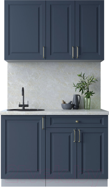 Изображение товара Кухонный гарнитур Интерлиния Мила Шато 1.2А (индиго/индиго/опал светлый)