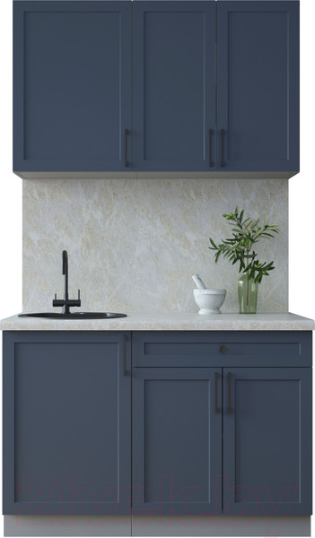 Изображение товара Кухонный гарнитур Интерлиния Тренд 1.2А (индиго/индиго/опал светлый)