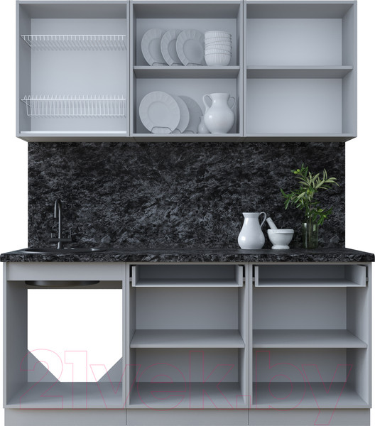 Изображение товара Кухонный гарнитур Интерлиния Тренд 1.8А (индиго/индиго/опал светлый)