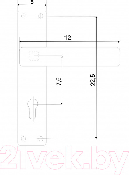 Изображение товара Ручка дверная Vettore 72.323-4 SN (сатин)