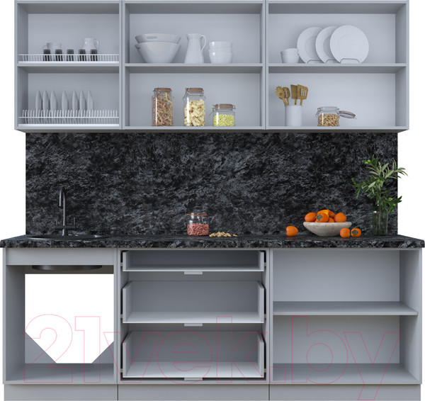 Изображение товара Кухонный гарнитур Интерлиния Тренд 2.2Б (индиго/индиго/опал светлый)