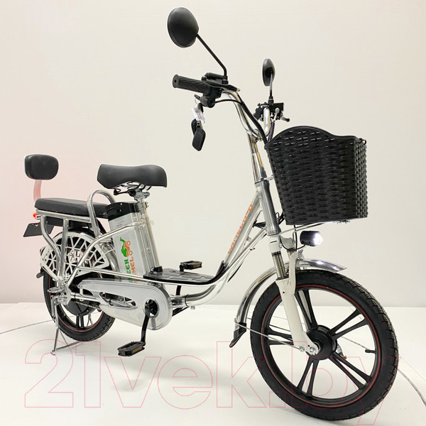 Изображение товара Электровелосипед Green Camel Транк 18 V8 R18 250W 60V 10Ah гидравлика (серебристый)