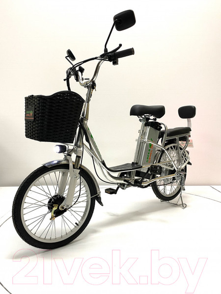 Изображение товара Электровелосипед Green Camel Транк 20 V8 250W 60V 10Ah редуктор (серебристый)