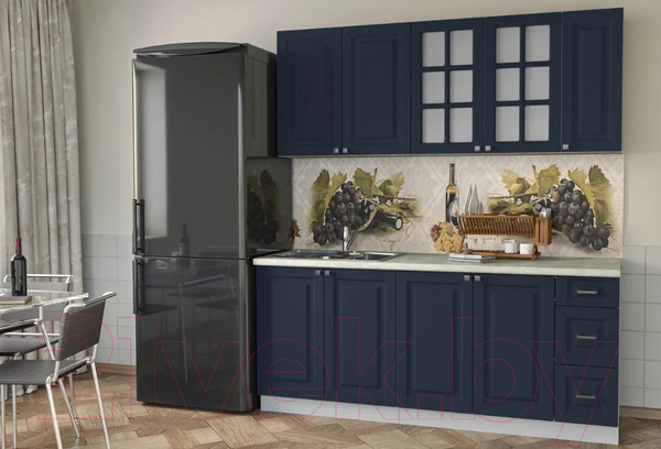 Изображение товара Кухонный гарнитур Интерлиния Мила Деко 1.9А (индиго/индиго/опал светлый)