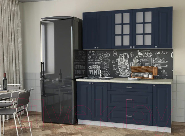 Изображение товара Кухонный гарнитур Интерлиния Мила Деко 1.7Б (индиго/индиго/опал светлый)