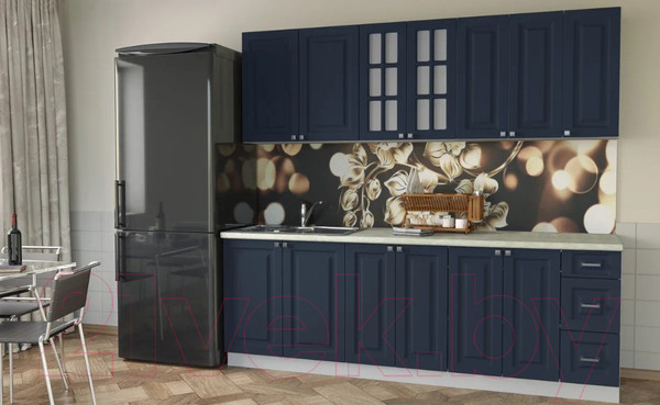 Изображение товара Кухонный гарнитур Интерлиния Мила Деко 2.3А (индиго/индиго/опал светлый)