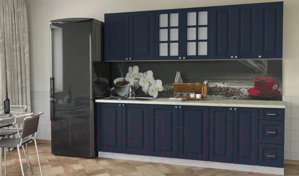 Изображение товара Кухонный гарнитур Интерлиния Мила Деко 2.5А (индиго/индиго/опал светлый)