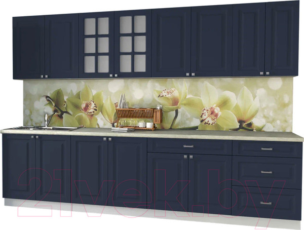 Изображение товара Кухонный гарнитур Интерлиния Мила Деко 3.0Б (индиго/индиго/опал светлый)