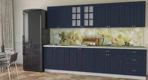 Изображение товара Кухонный гарнитур Интерлиния Мила Деко 3.0Б (индиго/индиго/опал светлый)