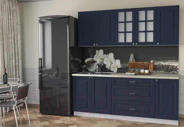 Изображение товара Кухонный гарнитур Интерлиния Мила Деко 2.0Б (индиго/индиго/опал светлый)