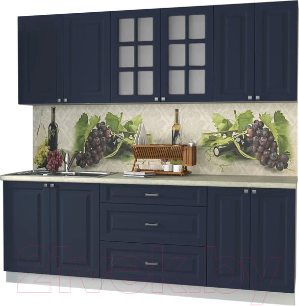 Изображение товара Кухонный гарнитур Интерлиния Мила Деко 2.2Б (индиго/индиго/опал светлый)