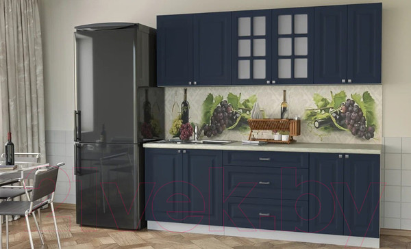 Изображение товара Кухонный гарнитур Интерлиния Мила Деко 2.2Б (индиго/индиго/опал светлый)