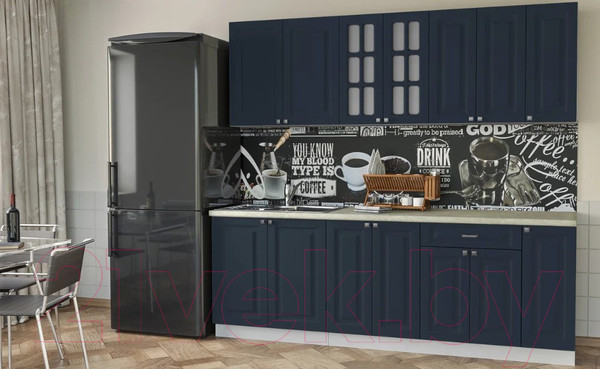 Изображение товара Кухонный гарнитур Интерлиния Мила Деко 2.3Б (индиго/индиго/опал светлый)