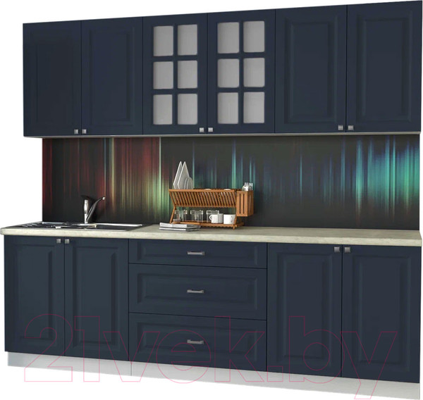 Изображение товара Кухонный гарнитур Интерлиния Мила Деко 2.4Б (индиго/индиго/опал светлый)