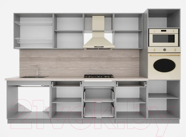 Изображение товара Кухонный гарнитур Интерлиния Мила Деко 3.2 (индиго/индиго/опал светлый)