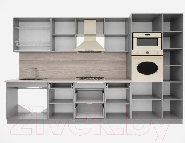 Изображение товара Кухонный гарнитур Интерлиния Мила Деко 3.4 (индиго/индиго/опал светлый)