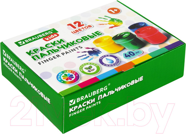 Изображение товара Пальчиковые краски Brauberg Kids. Классика / 192397 (12цв)