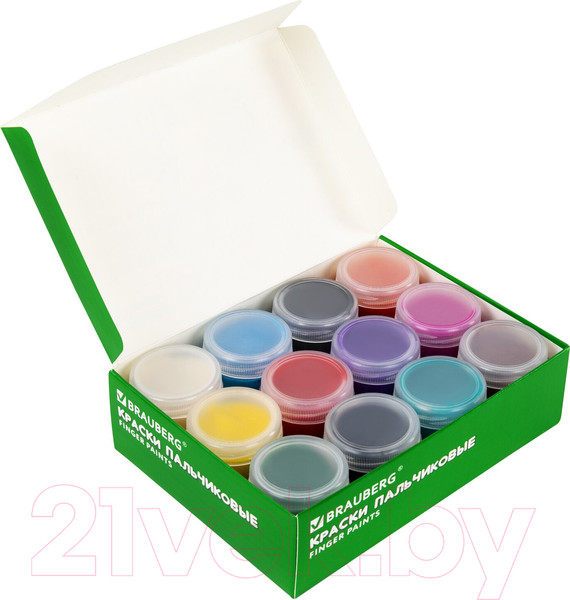 Изображение товара Пальчиковые краски Brauberg Kids. Классика / 192397 (12цв)