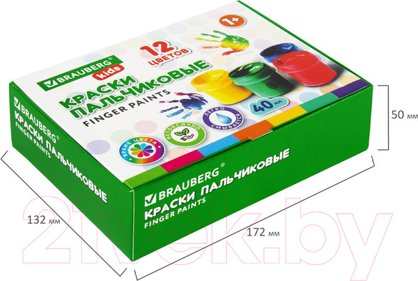 Изображение товара Пальчиковые краски Brauberg Kids. Классика / 192397 (12цв)