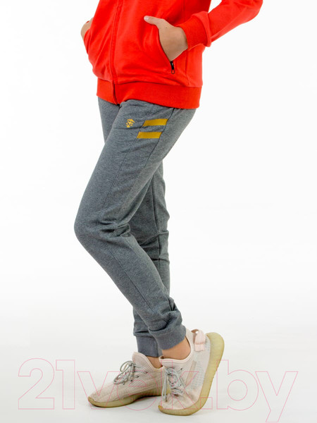 Изображение товара Спортивный костюм детский Isee DF55867 (р-р 38/158-164, персиковый/серый)