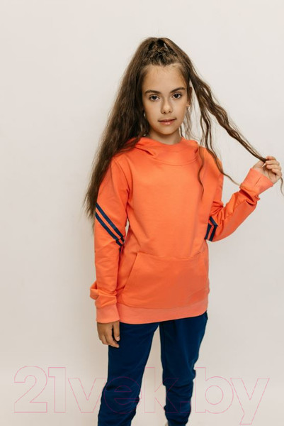 Изображение товара Спортивный костюм детский Isee DF55868 (р-р 36/146-152, персиковый/деним)