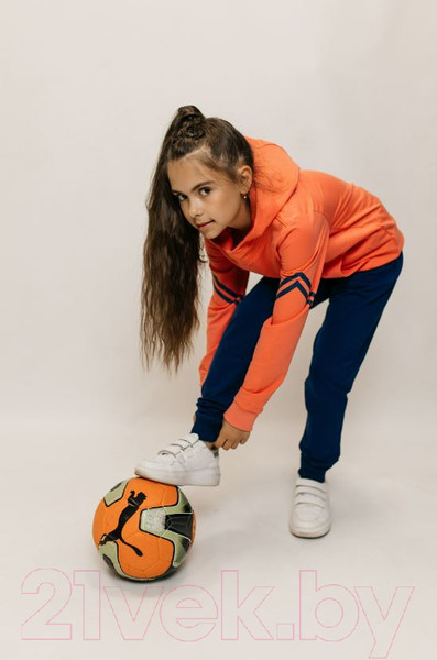 Изображение товара Спортивный костюм детский Isee DF55868 (р-р 36/146-152, персиковый/деним)