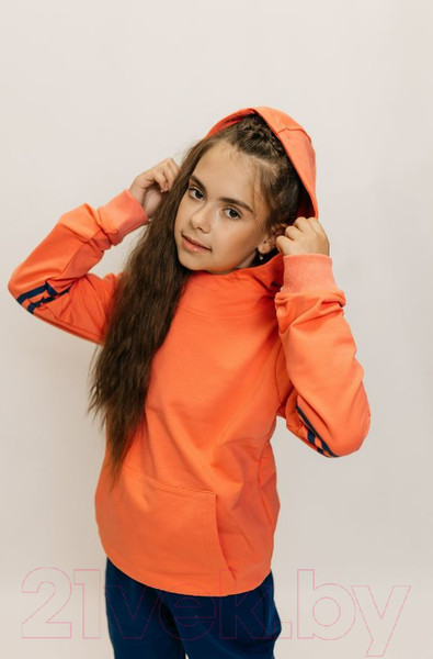 Изображение товара Спортивный костюм детский Isee DF55868 (р-р 36/146-152, персиковый/деним)