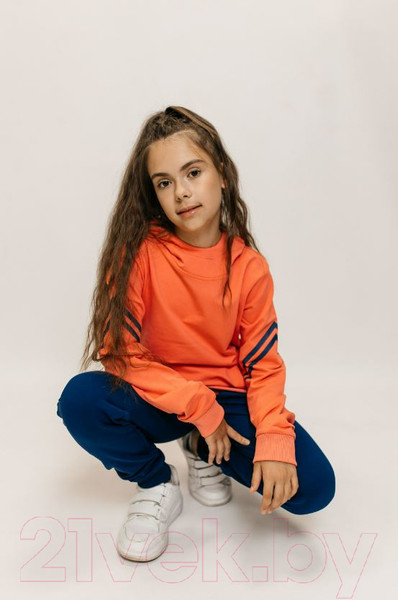 Изображение товара Спортивный костюм детский Isee DF55868 (р-р 36/146-152, персиковый/деним)