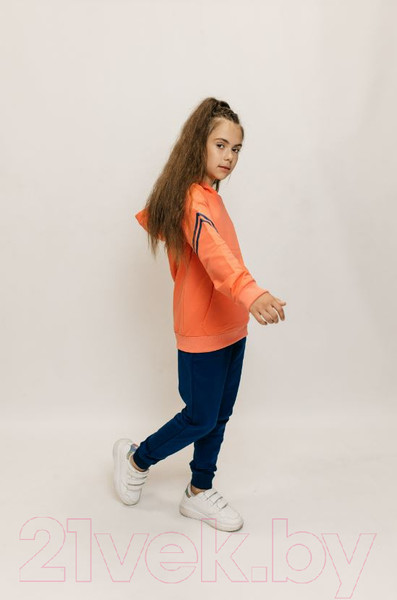 Изображение товара Спортивный костюм детский Isee DF55868 (р-р 36/146-152, персиковый/деним)