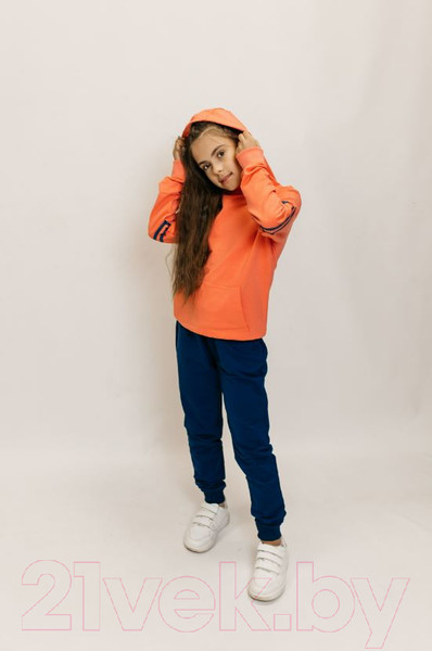 Изображение товара Спортивный костюм детский Isee DF55868 (р-р 36/146-152, персиковый/деним)