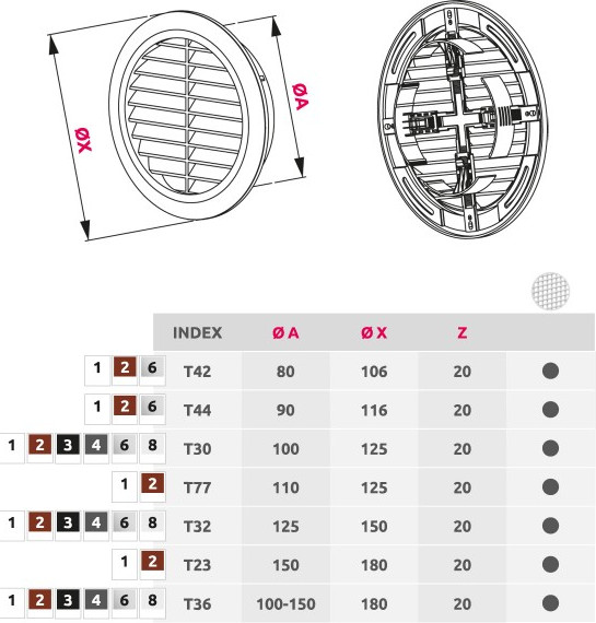Изображение товара Решетка вентиляционная Awenta Classic T32BR (коричневый)