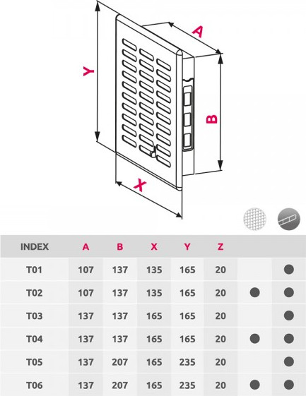 Изображение товара Решетка вентиляционная Awenta Eko T01BR (коричневый)