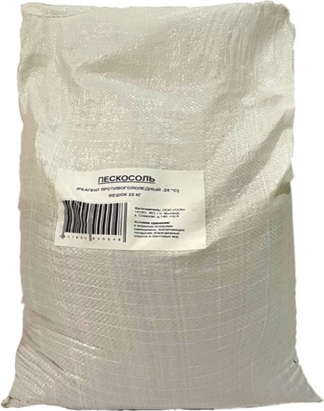 Изображение товара Противогололедный реагент СТД Петрострой Пескосоль (25 кг)