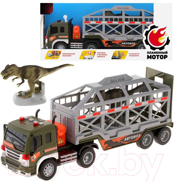 Изображение товара Автовоз игрушечный Пламенный мотор С динозавром / 870890 