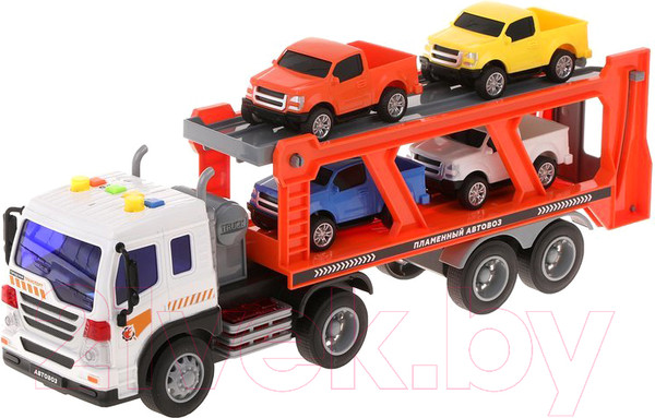 Изображение товара Автовоз игрушечный Пламенный мотор С машинами / 870892 