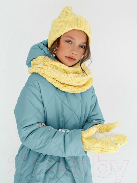 Изображение товара Пальто детское Amarobaby Pretty / AB-OD23-PRETTY29/19-146 (голубой, р.146-152)
