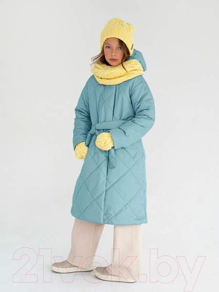 Изображение товара Пальто детское Amarobaby Pretty / AB-OD23-PRETTY29/19-146 (голубой, р.146-152)